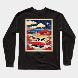 Seongnam South Korea Starry Night Travel Tourism Retro Vintage Long Sleeve T-Shirt